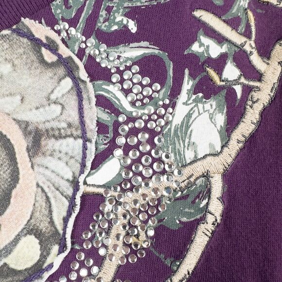 Ruthless Art Short Sleeve V Neck Shirt Womens 3XL Purple Bling Eclectic Y2K - Picture 11 of 16